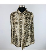 Alexander Jordan Stitch Fix Womens Medium M Snakeskin Button Down Shirt New - $22.49