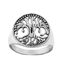 Unwavering Tree of Life .925 Sterling Silver Ring-7 - £14.94 GBP