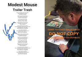 Isaac Brock signed Modest Mouse Trailer Trash Lyrics sheet autograhed COA Proof - £117.25 GBP