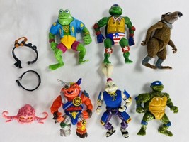 Lot of 6 Vintage TMNT Action Figures &amp; Krang… Genghis Frog Yojimbo Groundchuck - $49.99