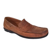 ECCO Men&#39;s Size 11/11.5 Brown Slip On Loafers Shoes EUR 45 Extra Width - £24.60 GBP