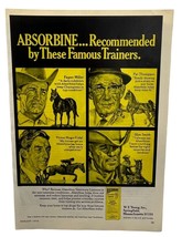 Absorbine Vetrinary Liniment Vintage Print Ad 1970 Horse Muscle Pain Col... - $12.98