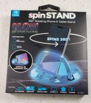 Cell Phone &amp; Tablet Stand Premier Spin Stand With 360 Degree Rotation Glow Blue - £9.28 GBP