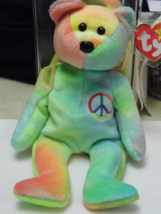 Ty Beanie Baby Peace #115 Tush, NON-Mint Tag w/Tag Protector, Tag Error ... - £21.66 GBP