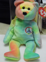 Ty Beanie Baby Peace #115 Tush, NON-Mint Tag w/Tag Protector, Tag Error ... - £21.58 GBP