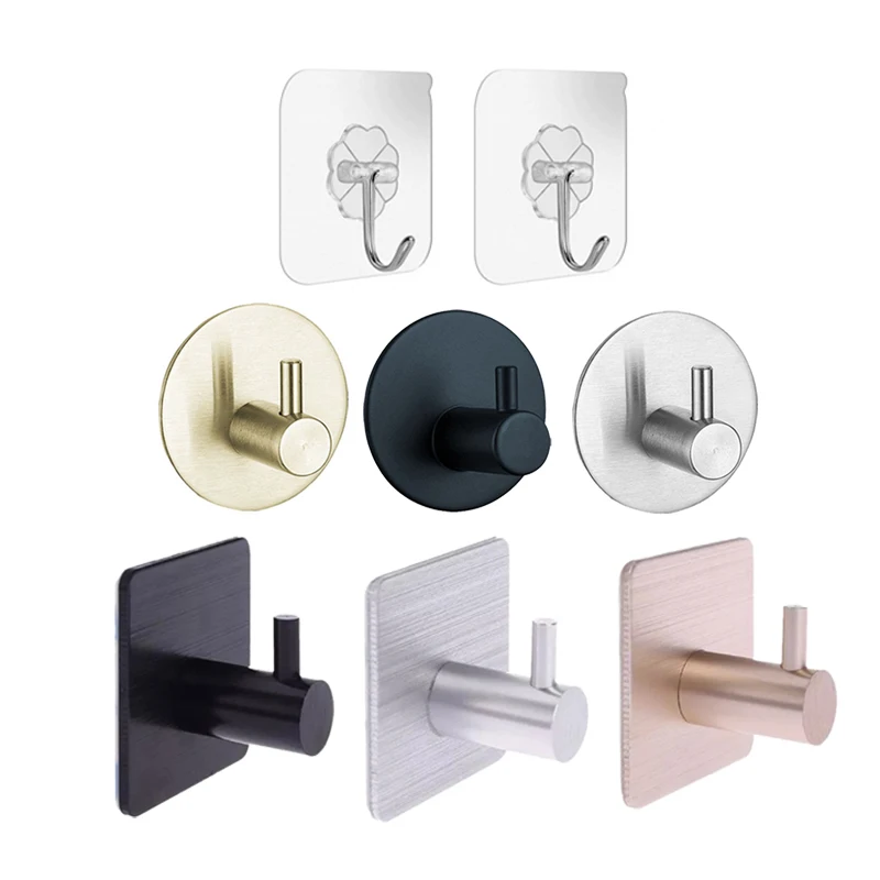 House Home Stainless Steel Strong Hook Self Adhesive Aluminum Bathroom Towel Wal - £20.04 GBP