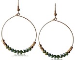 Eeuu Hecho Gemelli Oro Chapado Cristal Verde Purpurina 1.5&quot; Aro Pendient... - $21.75