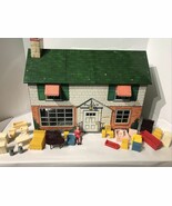 Marx Metal Vintage Doll House Tin Litho Two Story Colonial 1950s - $3,373.99 MXN