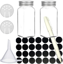 2-Pack Glass Spice Jars Set, with Spice Labels, Chalk Marker, Funnel, Shaker Lid - £10.16 GBP