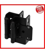 Matte Black  Cabinet Hinges - 1/2&quot; Overlay with Upgraded Screws - 50 Pack - $63.35