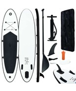 vidaXL Inflatable Stand up Paddle Board Set Black and White - $4,650.02 MXN