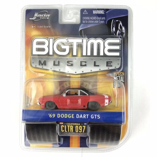 Jada BigTime Muscle 69 1969 Dodge Dart GTS GT Sport Red & Black Die-Cast 1/64 - $23.21