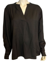 NWT Chico&#39;s Black V Neck Long Sleeve Pullover Top Size XL - £45.49 GBP