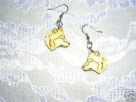 New Wild Wolf Head Profile Laser Cut Balsa Wooden Charm Pair Of Earrings Wolves - £7.86 GBP