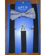 NEW Apt 9 Bow Tie &amp; Suspenders Set Lavender Blue &amp; Black  - FREE SHIPPING - £13.37 GBP