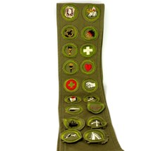 1930s Boy Scout Sash Identification Strip with 18 Merit Insignia Patches Badges - £376.63 GBP