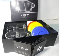 Nespresso 2 VIEW espresso Cups &amp;2 VIEW Lungo Cups &amp; 4 Saucers ,In Brand ... - £191.55 GBP