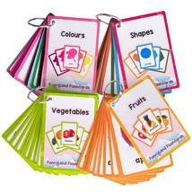 Colors/Shapes/Fruits/Vegetable English Flash Cards Pocket Card Learning Baby Toy - £30.66 GBP