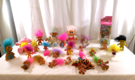 Troll Doll Large Lot Vtg Russ  Treasure Wishbone ,Dinosaur, ITB TNT Playskool RA - $49.50