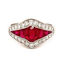 Platinum 2.79 Carat Finest Genuine Natural Ruby Ring (#J4865) - £6,846.84 GBP