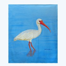 Betsy Drake Posing White Ibis Throw - £51.43 GBP