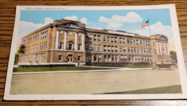 High School in Wellsville New York Postcard-Approx. 1935-Small stain on back - £6.64 GBP