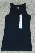 Girls Tank Top Hanes Black Sleeveless Shirt-size 14 - £2.75 GBP