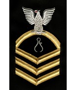 USN  RATING BADGE IMC INSTRUMENTMAN CPO E-7 GOLD ON BLACK MALE - $13.78 CAD