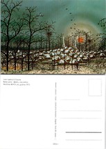 Croatia Ivan Lackovic Early Morning Detail Oil Glass Village Winter VTG Postcard - £7.49 GBP