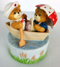 VTG RARE Cherished Teddies by Enesco -Musical Box &quot;Row row your boat&quot; - £23.49 GBP