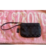 COACH Wristlet Clutch Black Canvas Signature C Pattern Super Clean - £7.63 GBP