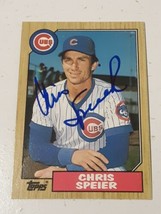 Chris Speier Chicago Cubs 1987 Topps Autograph Card #424 Read Description - £3.88 GBP