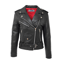 DR231 Women&#39;s Black Biker Jacket Brando Style - £135.78 GBP