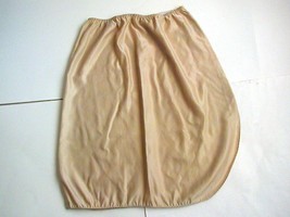 Vintage 1970-80&#39;s f.a.i. Beige Nylon/Rayon Half Slip with Side Slit Size L Large - $9.99