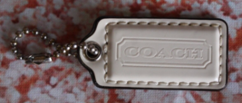 Ivory Small COACH 2 inch Patent Leather Bag Charm, Keychain, Tag, Key Fob - £7.44 GBP