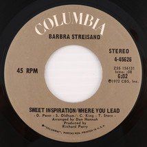 Barbra Streisand – Sweet Inspiration / Where You Lead - 45 rpm Vinyl 7&quot; Single - £5.59 GBP