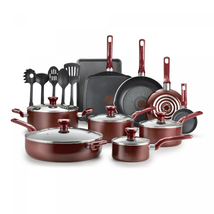 20-PC Nonstick Cookware Set Kitchen Pots Pans Set Non-stick Dishwasher Safe Red - $147.39