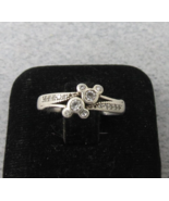 Mickey Mouse Disney Ring Sterling Silver Designer Signed Clear Stones Si... - $1,128.81 MXN