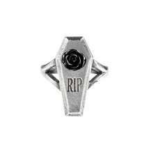 Alchemy Gothic R235  RIP Rose Ring Coffin Black Rose England Rest in Peace - £18.30 GBP