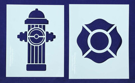 Fire Hydrant/Maltese Cross Stencils-2pc -Mylar 14 Mil   Painting/CraftsTemplate - £17.59 GBP