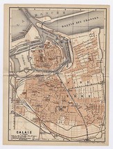 1905 Original Antique City Map Of Calais / PAS-DE-CALAIS / France - £20.92 GBP