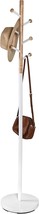 White Corner Coat Rack With 6 Hooks And Wood Accent, Freestanding, By, 0... - $43.94