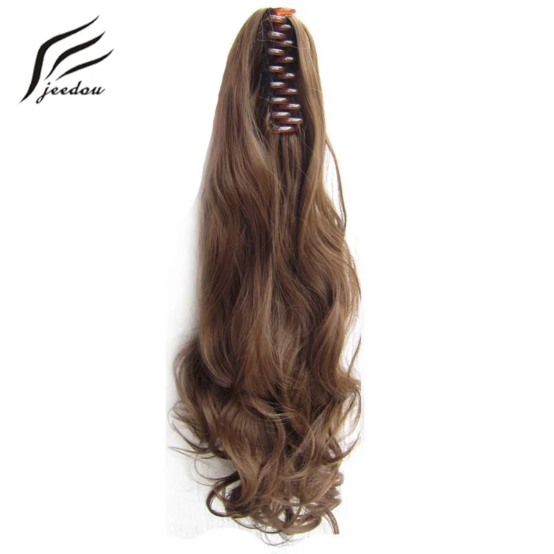 Jeedou Claw Ponytail Wavy Synthetic Hair 22&quot; 55cm Chestnut Brown Color Natural - £19.44 GBP