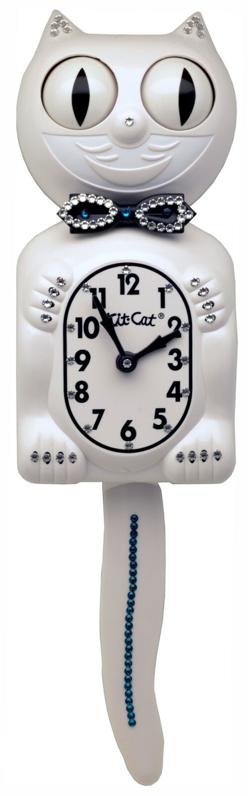 Limited Edition Blue Zicron  Kit-Cat Klock Swarovski Crystals Jeweled Cl... - $159.95