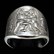 Sterling silver Zodiac ring Gemini The Playful Twins Horoscope symbol astrology  - £64.34 GBP