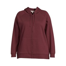 Terra &amp; Sky Women&#39;s Plus Size Fleece Zip Up Hoodie Plum Sweatshirt 0X 14... - £7.71 GBP