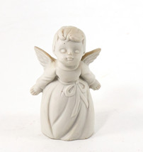 Porcelain Bisque Kissing Angel Figurine White Made in Japan 3 1/4” Vintage - £7.83 GBP