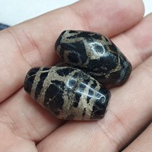 Vintage Old Himalayan Indo Tibetan Etched Agate Beads lot 2 Pieces - £137.39 GBP