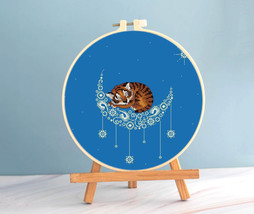 Baby Tiger Cross Stitch moonlight pattern pdf - Yiger Cub Cross Stitch N... - £7.08 GBP