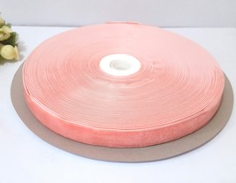 3/4 inch near 20mm 5 yds-25 yds Soft Hand feel Light Coral Pink Velvet Ribbon W6 - £5.58 GBP+
